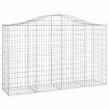 Arched Gabion Baskets 10 pcs 200x50x120/140 cm Galvanised Iron 3145669