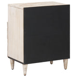 Bed cabinet with Drawer White 50 x 33 x 60 cm Solid Mango Wood 4018378