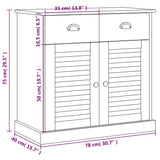 Sideboard with Drawers VIGO 78x40x75 cm Solid Wood Pine 353202