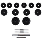 Adjustable Sit-up Bench with Barbell and Dumbbell Set 30.5 kg 275352