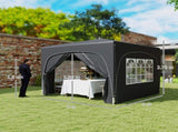 3 x 3m Pop-Up Gazebo Shelter, with Accessories - Black T3398P318693