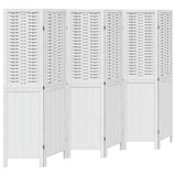 Room Divider 6 Panels White Solid Wood Paulownia 358729