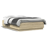 Bed Frame without Mattress Sonoma Oak 140x200 cm 3209704