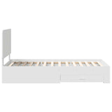 Bed Frame with Headboard White 75 x 190 cm Engineered Wood 3412846