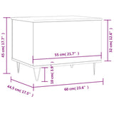 Coffee Table Grey Sonoma 60x44.5x45 cm Engineered Wood 830954