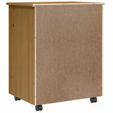 Rolling Cabinet with Drawers "MOSS" Honey Brown Solid Wood Pine 4015785
