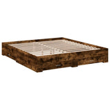Bed Frame with Drawers without Mattress Smoked Oak 200x200 cm 3280360