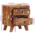 ZNTS Bedside Cabinet 2 pcs 40x32x46 cm Solid Wood Reclaimed 4104514