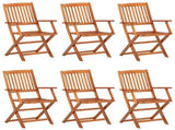 Dining Set Natural Acacia Solid Acacia Wood 7 pieces Foldable 3086970