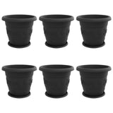 Plant Pots 6 pcs Black 39 x 32 cm Plastic 3403279