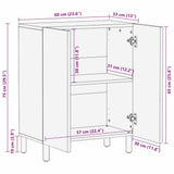 Sideboard Acacia Brown Finish 60 x 33 x 75 cm Solid Mango Wood 4017902