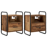 Hanging Bedside Cabinet 2 pcs Old Wood 40 x 30 x 50 cm 8013563
