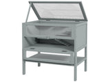 Wooden Hamster Cage 3 Tier House w/ Storage Shelf, Openable Top for Gerbils, Grey T3398P350015