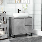 Bathroom Sink Cabinet Concrete Grey 65x33x60 cm Engineered Wood 857228