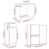 4 Piece Bathroom Cabinet Set White Engineered Wood 3115884