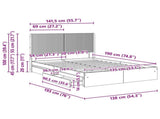 Bed Frame with Storage and Headboard Smoked Oak 135 x 190 cm 3414035