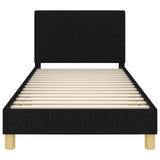 Children's Bed Frame with Headboard Black 90 x 200 cm Fabric 42011001