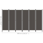 ZNTS 6-Panel Room Divider Anthracite 300x180 cm 320729