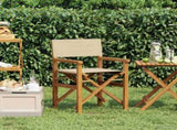 Dining Chair Brown and Beige 56 x 54 x 87 cm Solid Teak Wood 42032676