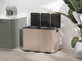 45L Triple Compartment Stainless Steel Bin, with Deodoriser Holders - Gold Tone T3398P328325