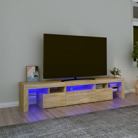TV Cabinet with LED Lights Sonoma Oak 200x36.5x40 cm 3152812