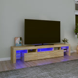 TV Cabinet with LED Lights Sonoma Oak 200x36.5x40 cm 3152812