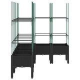 Garden Planter with Trellis Black 160x120x142.5 cm PP 367968