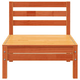 Garden Sofa 3-Seater with Footstool Wax Brown Solid Wood Pine 838058