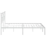 ZNTS Metal Bed Frame without Mattress with Headboard White 180x200cm 353492