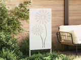 Garden Privacy Screen White 50 x 140 cm Cold-rolled steel 876302