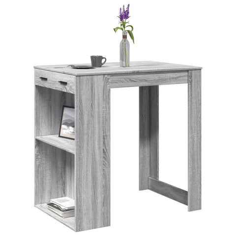 ZNTS Bar Table Grey Sonoma 102x70x103.5 cm Engineered Wood 3309326