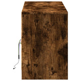 TV Cabinet with LED Smoked Oak 139.5x34x50 cm Engineered Wood 852198