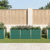 Garden Raised Bed Galvanised Steel 240x80x77 cm Green 44841