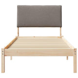 Bed frame Brown and taupe 90 x 200 cm Solid pine wood 878777