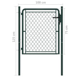 Garden Gate Steel 100x75 cm Green 144402
