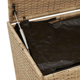 Garden Storage Box with Wheels Mix Beige 283L Poly Rattan 365319
