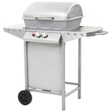 Gas BBQ Grill with 2 Cooking Zones Silver Stainless Steel 44274