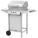 Gas BBQ Grill with 2 Cooking Zones Silver Stainless Steel 44274