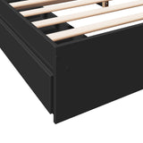 Bed Frame with Drawers without Mattress Black 180x200 cm Super King 3280637