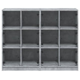 Bookcase with Doors Concrete Grey 136x37x109 cm Engineered Wood 3206513