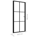 Interior Door ESG Glass and Aluminium 102.5x201.5 cm Black 151205