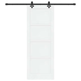 Sliding Door White and Black 78 x 211 cm Solid Pine Wood 3333529