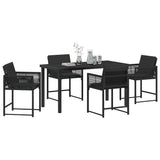 Garden Dining Set 5 pcs Black Poly Rattan 3380746
