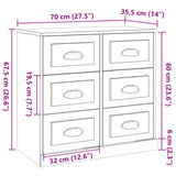 Sideboard Sonoma Oak 70x35.5x67.5 cm Engineered Wood 816435
