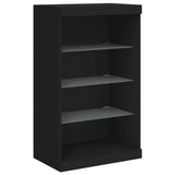Sideboards with LED Lights 3 pcs Black Engineered Wood 3209129