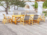 Garden Dining Set Brown Solid acacia wood Large Durable 3087126