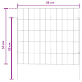 Garden Fence with Stakes 24 pcs 55 x 50 cm Mesh Silver 42042969