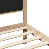 Bed frame Brown and black 140 x 190 cm Solid pine wood 3394325