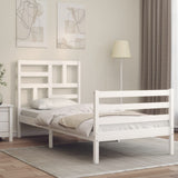 Bed Frame without Mattress White 90x200 cm Solid Wood 3194882