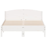 Bed Frame White Solid Pine Wood, Plywood King Size Durable 3216198